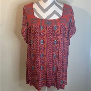 Torrid Colorful Patterned Gauze Blouse
